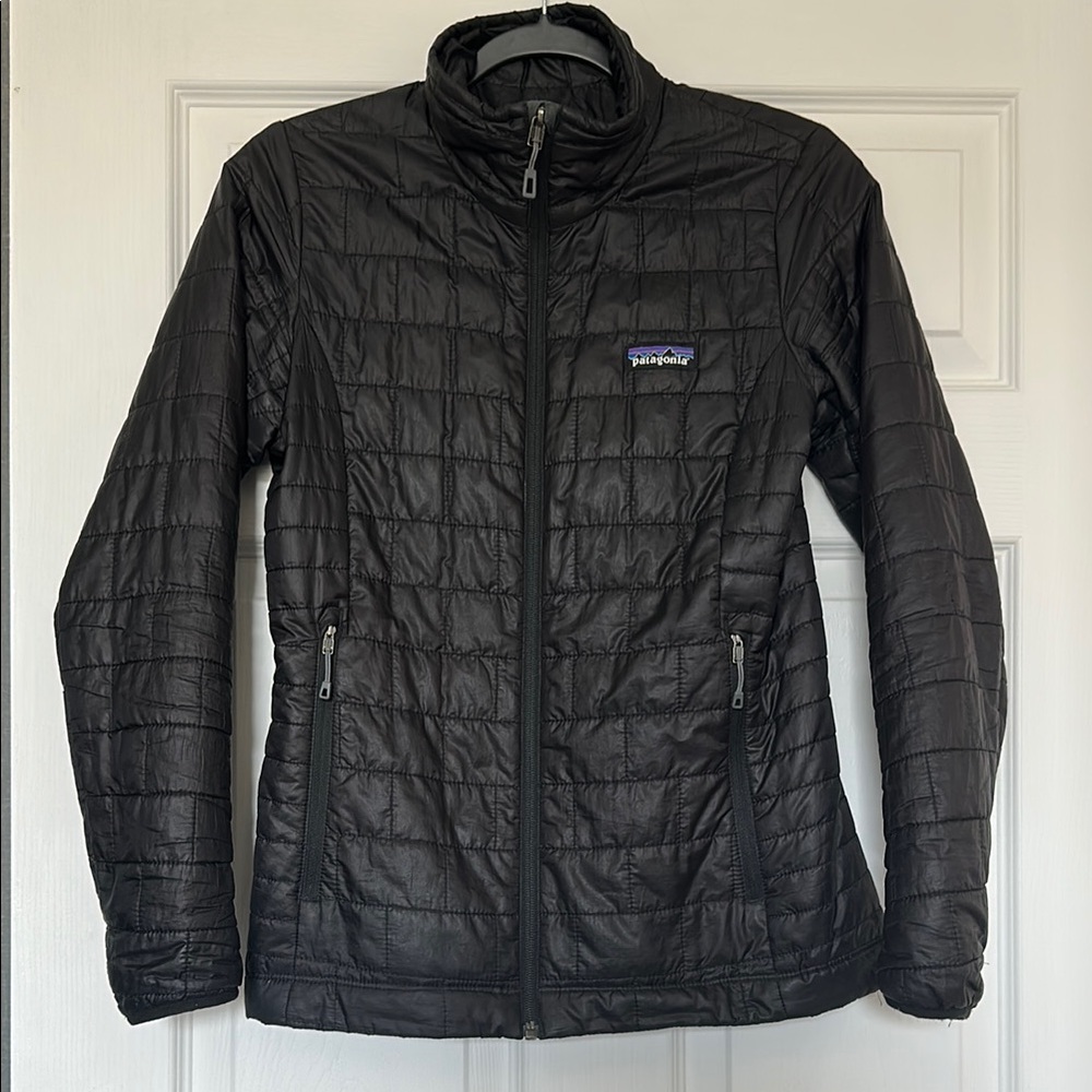 Patagonia Black Nano Puffer Jacket with Stand-Up Collar